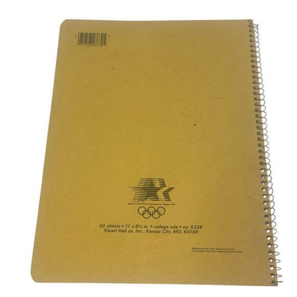 Vintage 1984 Stuart Hall Los Angeles Olympics College Ruled Spiral Notebook - Picture 4 of 4